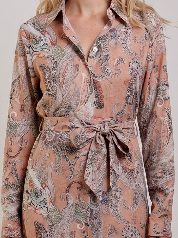 Robe Chemise Paisley jaune– 100% Viscose – Image 6